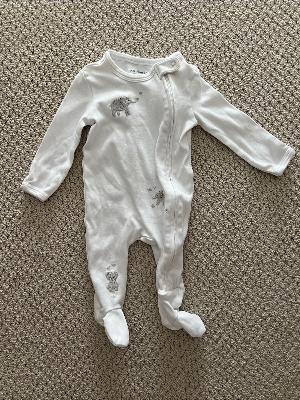 Pottery Barn Newborn Elephant Jammies